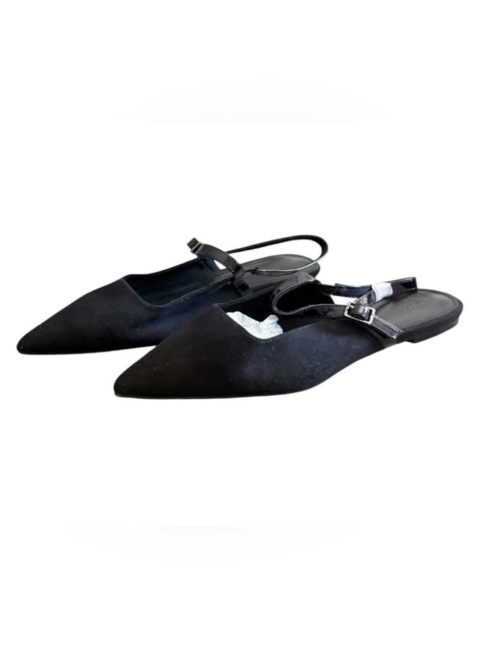 NWOT ASOS Design Lane women’s 9 faux suede slingback black ballet flats